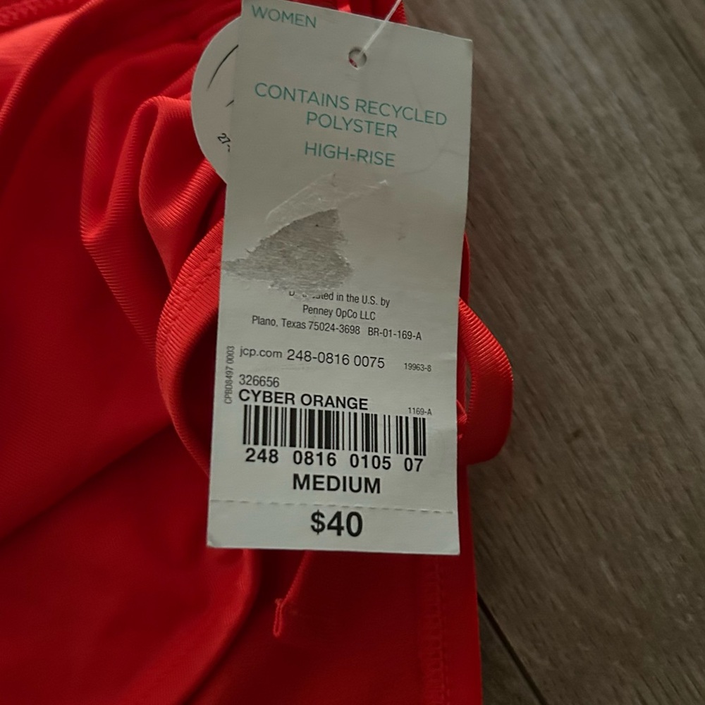 Oasis High Waist Swim Bottoms Orange Medium - Picture 7 of 7